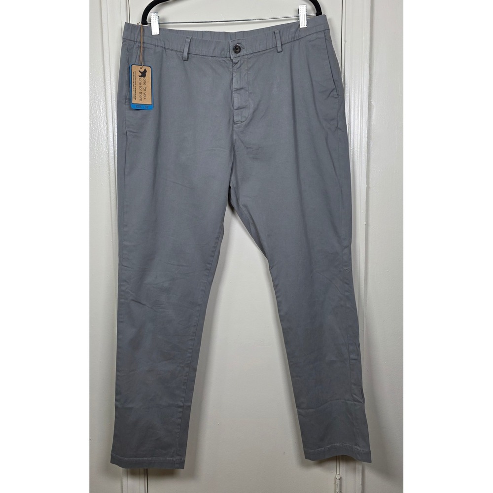 NEW Bearbottom Clothing Mens Grey Chino Pants Size XXL 32" Inseam Stretch Twill